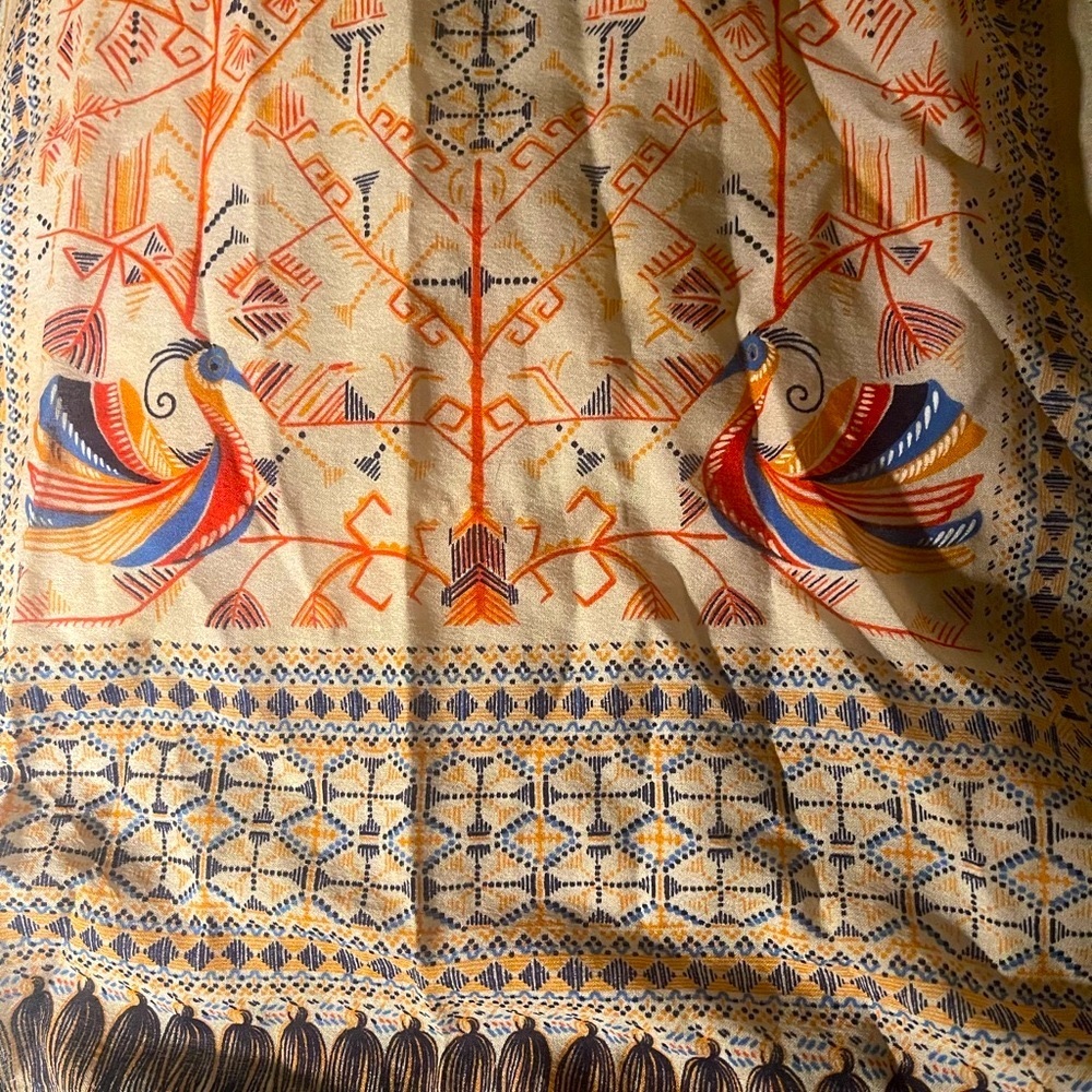 Jim Renoir - Vintage Italian Designer Scarf with gold thread trim​ - Picture 2 of 12